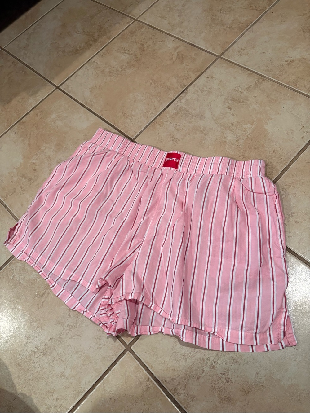 Women’s High Waist Pink Striped Lounge Shorts - JoySpun